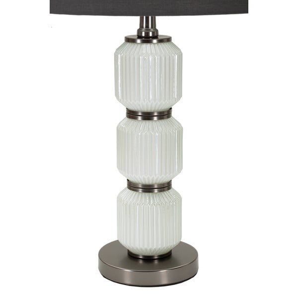 Lampada da tavolo grigia con paralume in tessuto (altezza 57 cm) Bright - Mauro Ferretti-image-4