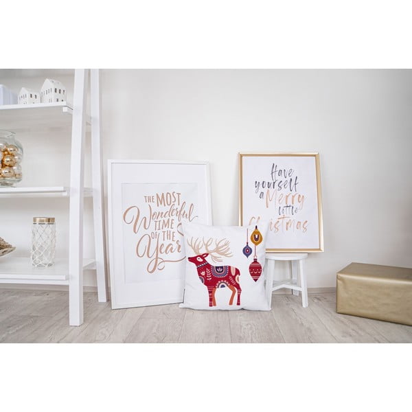 Cuscino natalizio con fodera in cotone Folk, 45 x 45 cm Folk Christmas - Butter Kings-image-1