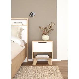 Comodino bianco e di colore naturale Ikast – Tvilum