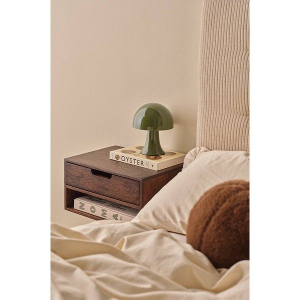 Comodino di colore naturale in rovere massiccio da parete/con ripiani Viggo – Ellos Home-image-1
