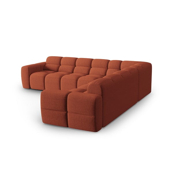 Divano con penisola color mattone Lisa - Micadoni Home-image-3