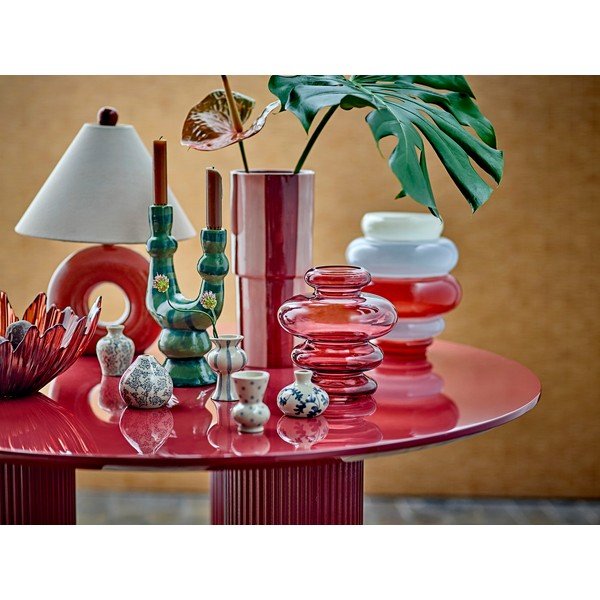 Lampada da tavolo rossa/color crema in ceramica con paralume in tessuto (altezza totale 42 cm) Panja – Bloomingville-image-3