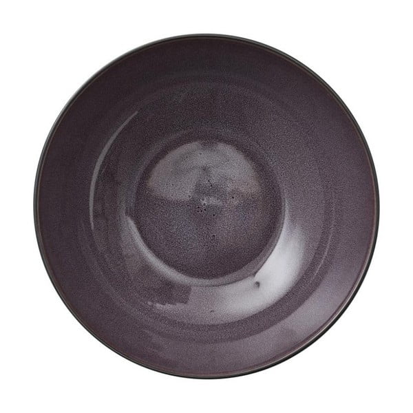 Insalatiera in gres nero con smalto interno viola, diametro 30 cm Mensa - Bitz-image-2