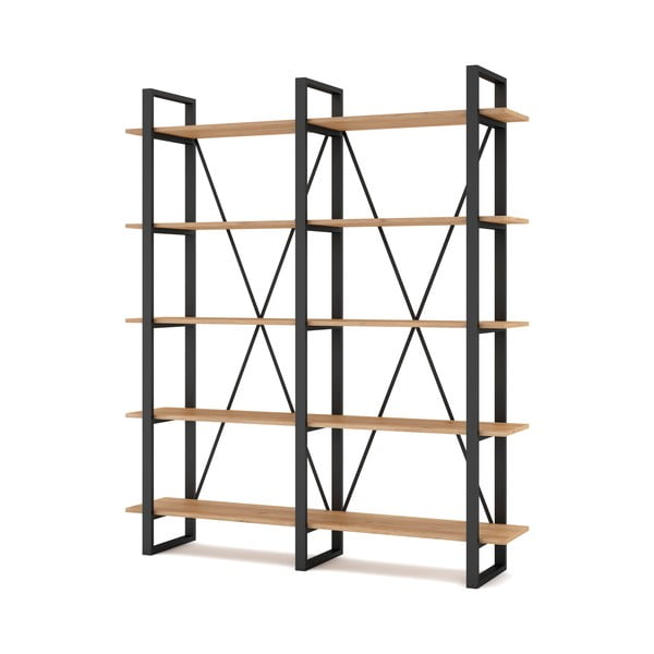 Scaffale in rovere nero/naturale 150x180 cm Aviva - Marckeric-image-3