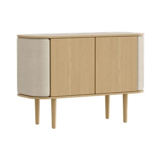 Cassettiera bassa in rovere decorata in beige e naturale 109x75 cm Treasures - UMAGE