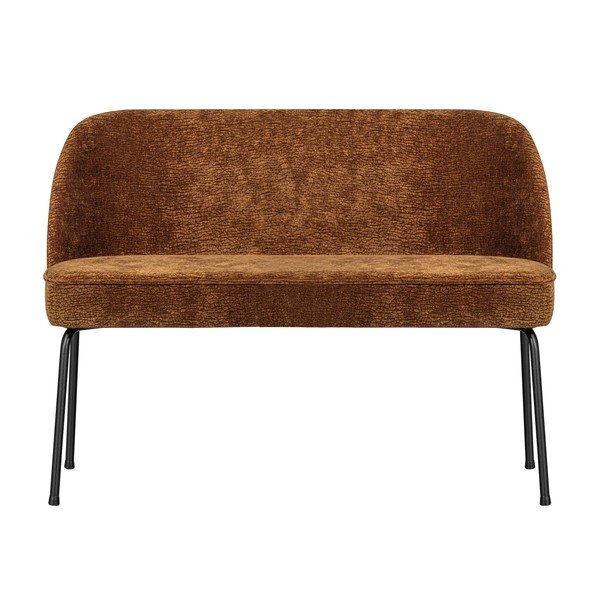 Panchina marrone cognac con rivestimento in ciniglia Vogue – WOOOD