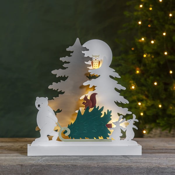 Decorazione luminosa bianca con motivo natalizio Forest Friends - Star Trading-image-1
