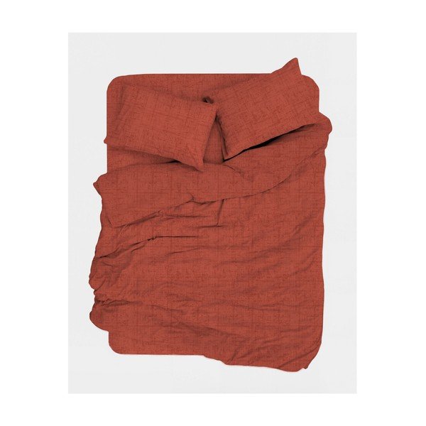 Set copripiumino e federa color mattone per letto singolo 140x200 cm Felix Kombin  – Mijolnir
