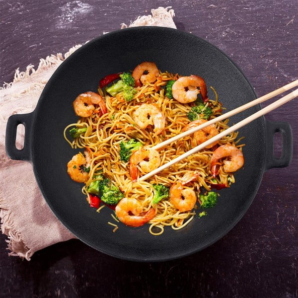 Padella wok in ghisa ø 30 cm Litina - Orion-image-1