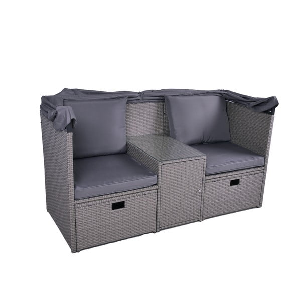 Divanetto da giardino in rattan artificiale grigio 2 posti Saint-Tropez - Garden Pleasure