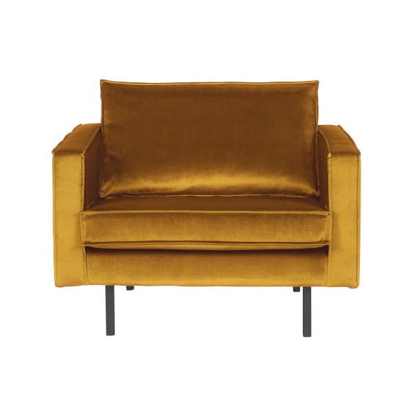 Poltrona in velluto giallo Rodeo - BePureHome