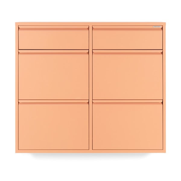 Scarpiera color salmone in metallo con ante ribaltabili 98x86x15 cm Billy – Spinder Design-image-2