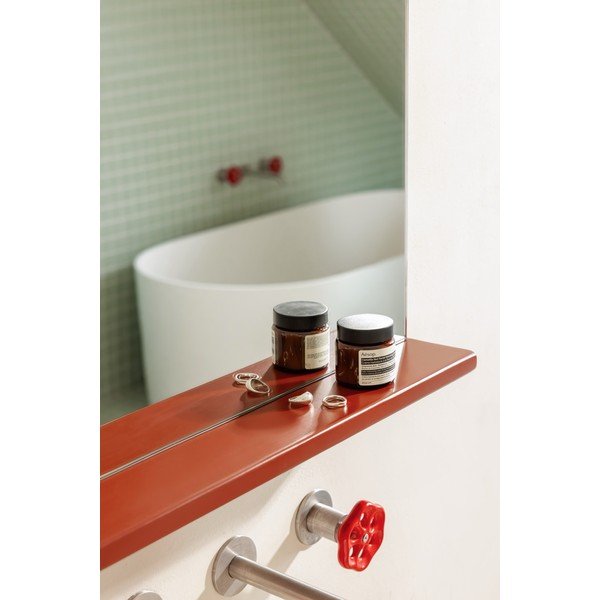 Specchio da parete con telaio in legno massiccio con ripiano  50x75 cm Lun – noo.ma-image-2