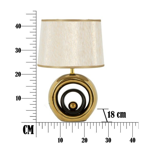 Bílá stolní lampa s konstrukcí ve zlaté barvě Mauro Ferretti Round-image-2