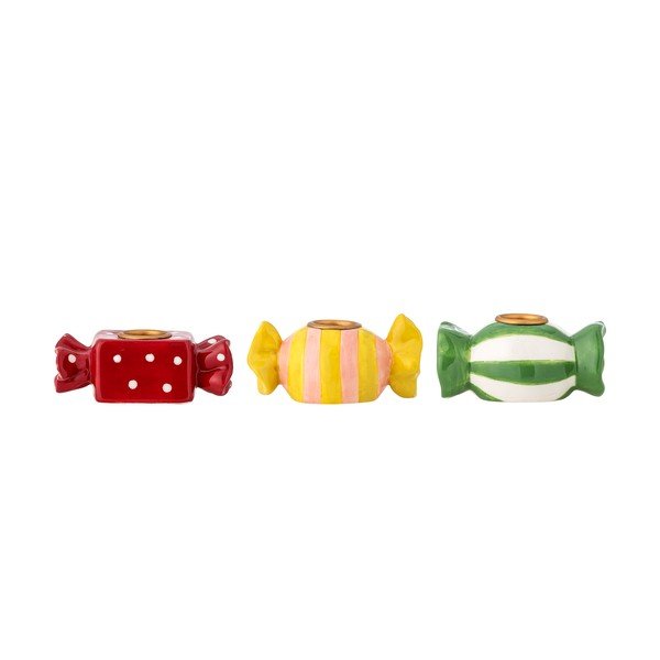 Portacandele in set in gres 3 pz Leiano – Bloomingville