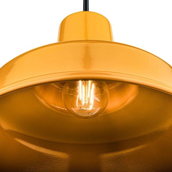 Apparecchio a sospensione in metallo giallo ocra ø 32 cm Pawn - Squid Lighting-image-3