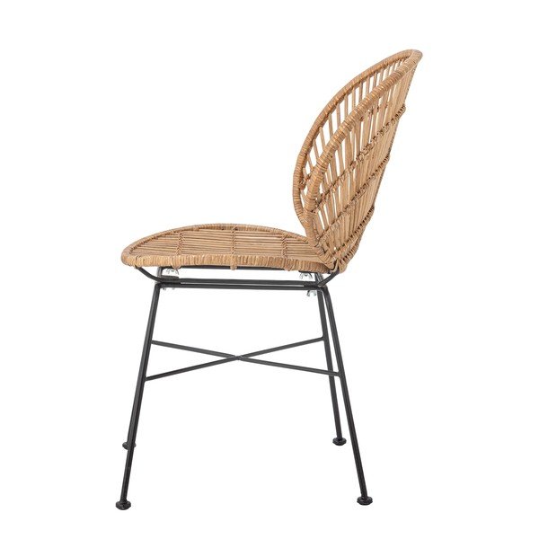 Sedia da pranzo di colore naturale in rattan Fiore – Bloomingville-image-2