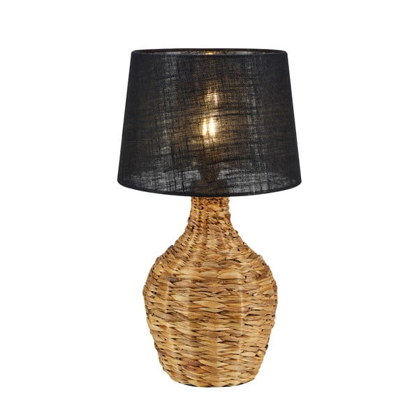 Lampada da tavolo con paralume in juta di colore nero e naturale (altezza 58 cm) Paglia - Markslöjd
