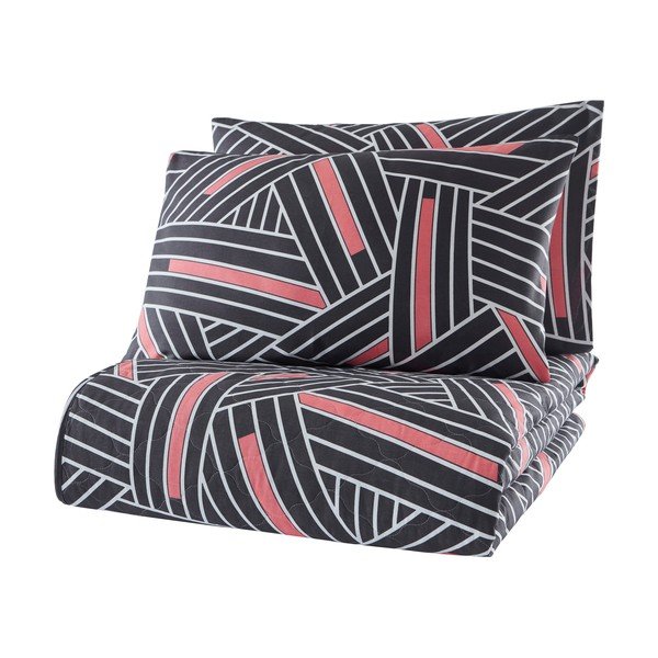 Set con copriletto e federa nero in cotone renforcé 240x225 cm Magnolia – Mijolnir