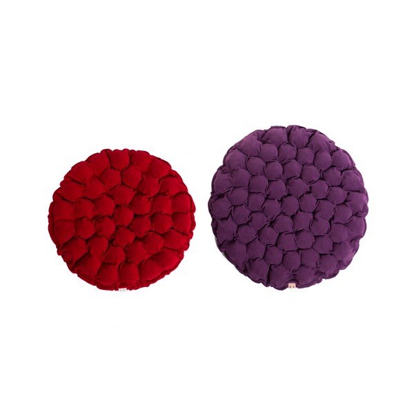 Cuscino di seduta rosso scuro con sfere massaggianti , Ø 65 cm Bloom - Linda Vrňáková-image-2