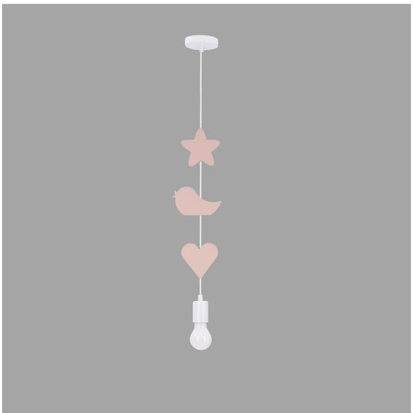 Lampada per bambini bianca e rosa con paralume in metallo Single - Candellux Lighting-image-1