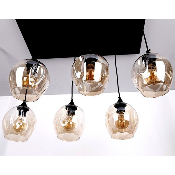Lampada a sospensione nera con paralume in vetro 33x67 cm Aspa - Candellux Lighting-image-3