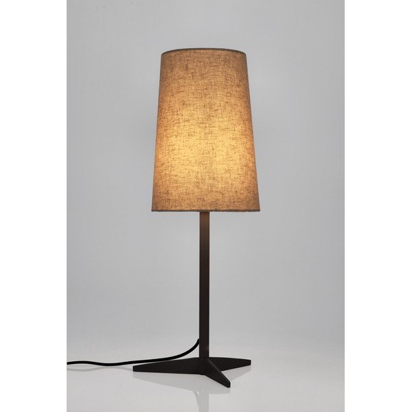 Lampada da tavolo nera/beige in metallo con paralume in tessuto (altezza totale 60 cm) Assam – Bizzotto-image-1