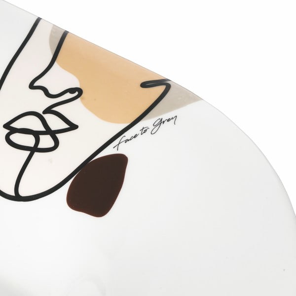 Piatto da portata in ceramica , 43,5 x 35,5 cm Face to Grey - VDE Tivoli 1996-image-1