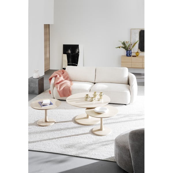 Tavolino rotondo in rovere decorato in colore naturale 60x60 cm Hobart - Rowico-image-2