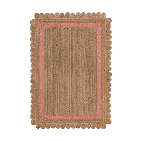 Tappeto in juta tessuto a mano di colore rosa-naturale 160x230 cm Grace - Flair Rugs