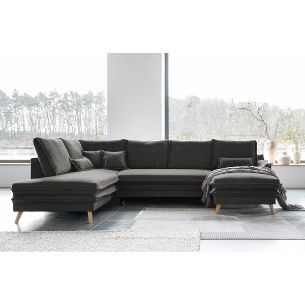 Divano letto angolare grigio scuro (angolo sinistro/"U") Charming Charlie - Miuform-image-4