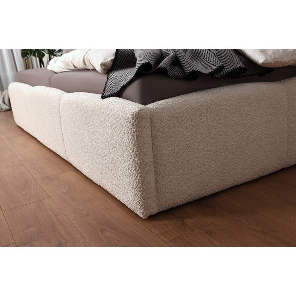 Letto matrimoniale imbottito avorio rete non inclusa 200x240 cm Merida – Meise Möbel-image-3