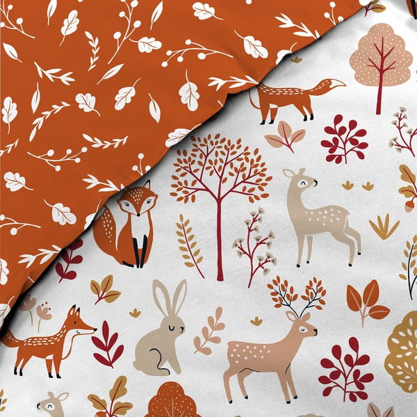 Set copripiumino e federa da bambini bianco/color terracotta in cotone per letto singolo 140x200 cm Roxy – douceur d'intérieur-image-2