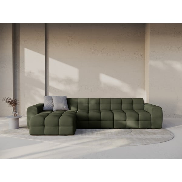 Divano angolare verde (con penisola a sinistra/con chaise lounge) Kendal – Micadoni -image-1