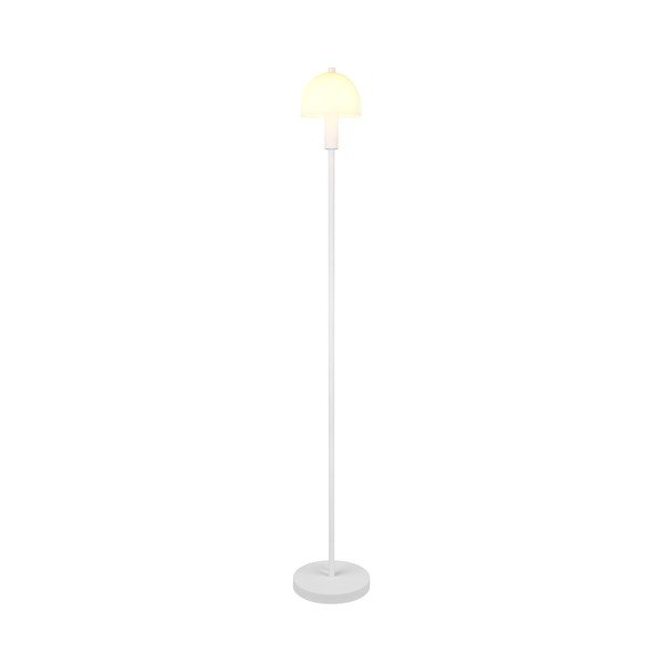 Lampada da terra bianca con paralume in vetro (altezza totale 120 cm) Glenn – Reality-image-1