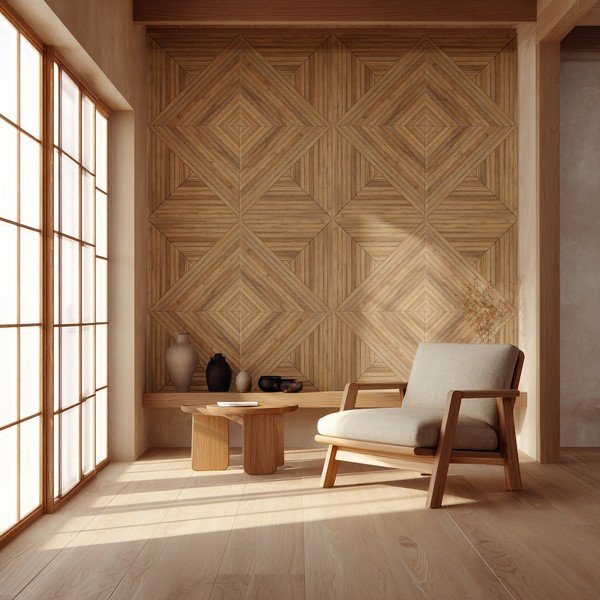 Set di pannelli acustici in tessuto 2 pz 60x60 cm Light Timber II – Styler-image-1