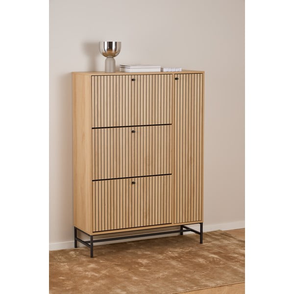 Scarpiera con ante in rovere colore naturale 99x140x35 cm Albany - Actona-image-1