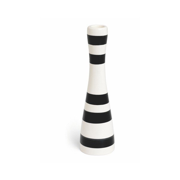 Černo-bílý kameninový svícen Kähler Design Omaggio, výška 24 cm