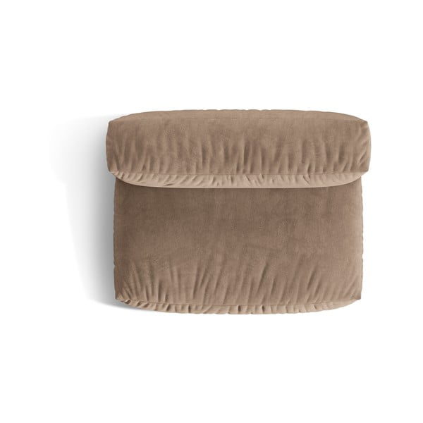 Parte divano componibile marrone chiaro (solo con parte centrale) con rivestimento in velluto Martina – Micadoni -image-3