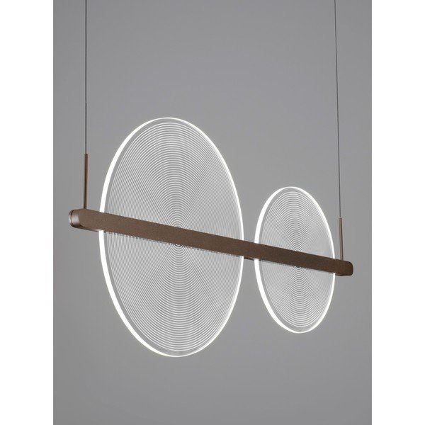 Lampadario LED marrone in alluminio con paralume in vetro acrilico con intensità regolabile Noah – Nova Luce-image-2