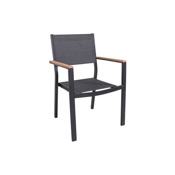 Sedia da esterno grigio scuro in metallo Cancun – Garden Pleasure