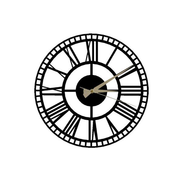 Orologio da parete nero Roman Clock 2, ⌀ 50 cm - Ocean