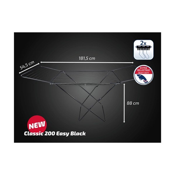 Stendino nero 20 m Classic 200 Easy – LEIFHEIT-image-2