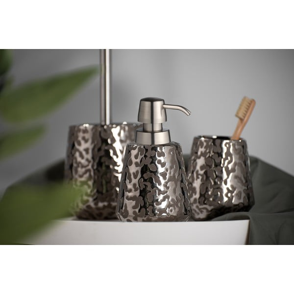 Tazza per spazzolino da denti in ceramica argento Burgos - Wenko-image-4