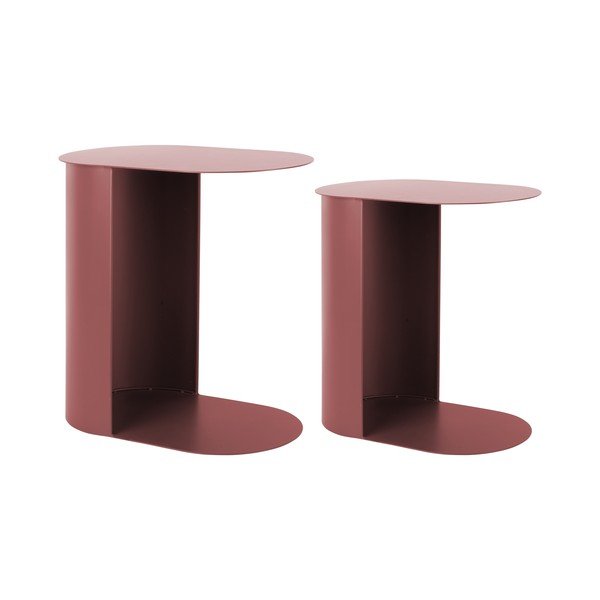 Set di tavolini in metallo 2 pz 30x45 cm Riqueza Oval – Leitmotiv