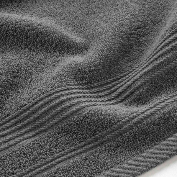 Asciugamano tipo terry grigio scuro in cotone 30x50 cm Tendresse – douceur d'intérieur-image-2