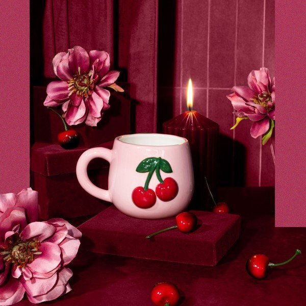 Tazza rosa chiaro 400 ml Cherry – Sass & Belle-image-1