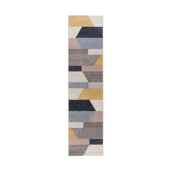 Tappeto grigio e giallo Barrio, 60 x 230 cm - Flair Rugs