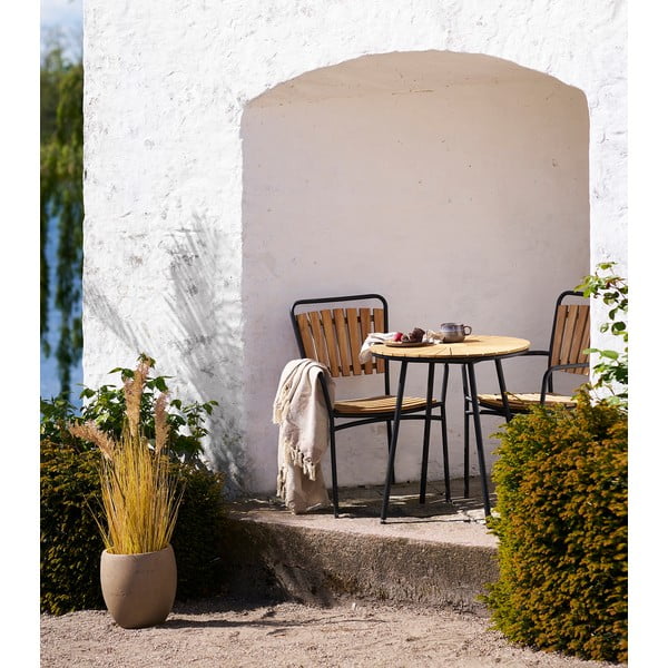 Tavolo da pranzo da giardino rotondo in teak massiccio ø 70 cm Cleveland – House Nordic-image-1