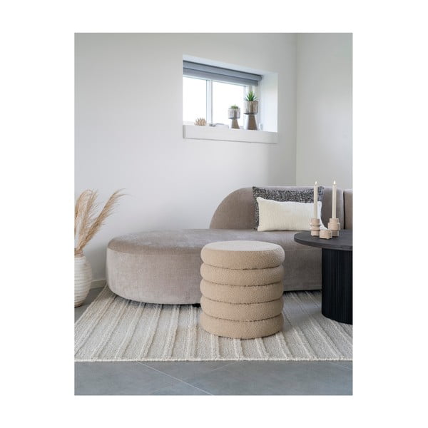 Sgabello in tessuto bouclé beige Brooklyn - House Nordic-image-2